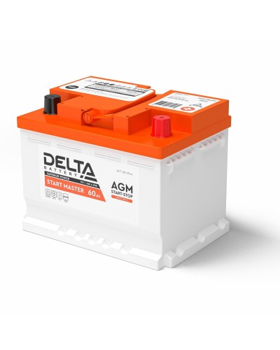 Delta START MASTER AGM 1260 (60 Ah). Аккумулятор автомобильный герметичный свинцово-кислотный. Delta в Казани