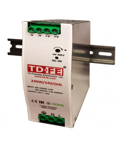 240W/24V/DIN. Источник вторичного электропитания резервированный. FARADAY в Казани