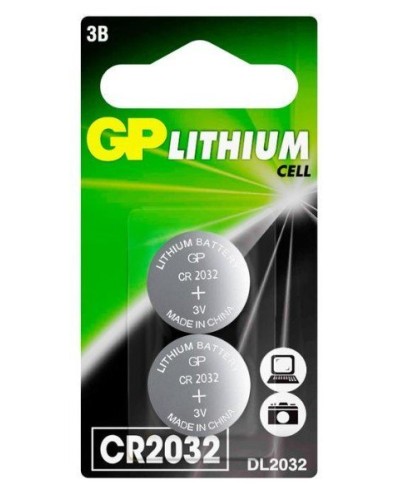 GP Lithium CR2032 (GP CR2032-2CRU2), упак. 2 шт. БЛИСТЕР. Литиевые дисковые батарейки. GP Batteries в Казани