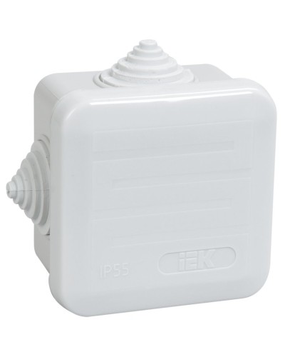 Коробка распаячная КМ41236 70х70х40 открытой проводки IP44 4 гермоввода серая (UKOZ11-070-070-040-K41-44). Коробка распаячная безгалогенная (HF) с защелкивающейся крышкой. IEK в Казани