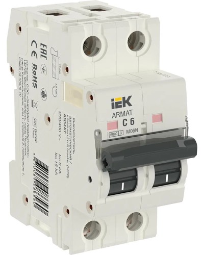 M06N 2P C 6А 6кА ARMAT (AR-M06N-2-C006). Автоматический выключатель. IEK в Казани
