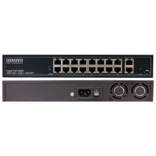 SW-61621(300W). Коммутатор 16-портовый Fast Ethernet с PoE. OSNOVO