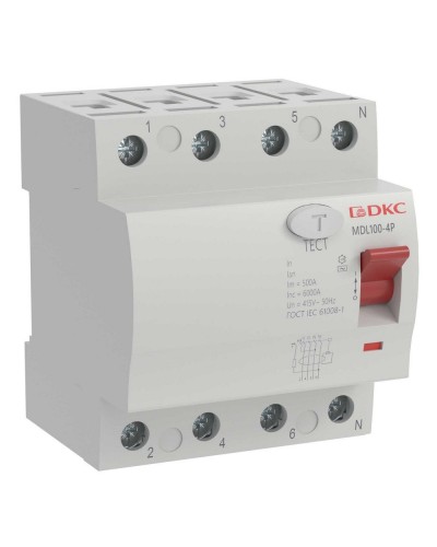 YON MAX MDL100 ВДТ, 4P, 30mA, 25A, АС (MDL100-4P2-25-AC). Автоматический выключатель дифференциальный (УЗО). ДКС в Казани