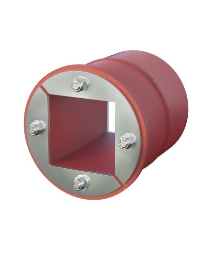 Проходка круглая, нержавеющая, D100х70 мм с проемом 60х60 мм (DXF3123): Проходка круглая, нержавеющая, с проёмом в Казани