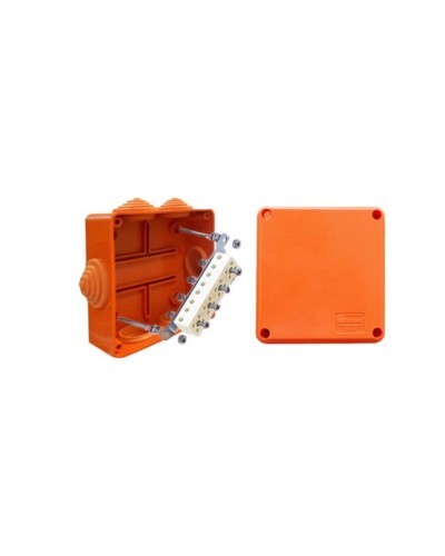 Коробка JBS100 100х100х55, 6 вых., 5P (0,15…4мм²) (43227HF). Коробка монтажная, огнестойкая, без галогена. Экопласт в Казани